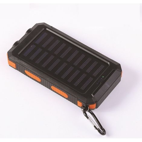 Chargeur Solaire 20000mAh avec 2 USB Portable Batterie Externe sans Fil Powerbank Charge Rapide pour Smartphones, Tablette, Outdoor Camping (Orange)