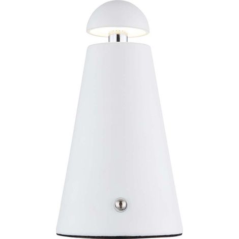Tischleuchte Beistelllampe Leselampe weiß matt Akku Touchdimmer LED H 16 cm