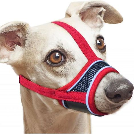 Muselière pour chien, réfléchissante, en maille respirante, en nylon ajustable, conception renforcée (moyenne) (1/4)