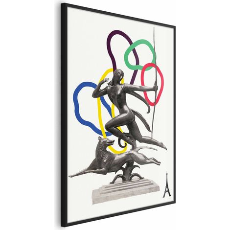Poster – Grafikcollage – Frau beim Bogenschießen (1/4)