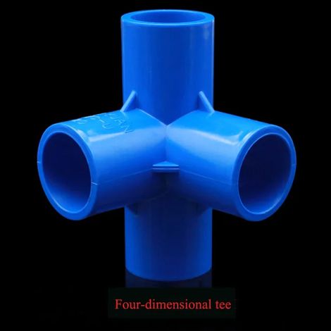 Raccord rapide pour tuyau PVC (4 voies, bleu - 25 mm) - 3/4/5/6 voies - Support de tuyau pour arrosage de jardin - Outils manuels (1/5)