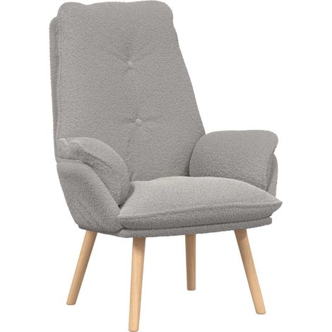 Maison Exclusive - Sessel Hellgrau 69 x 74 x 93 cm Sherpa-Stoff (1/5)