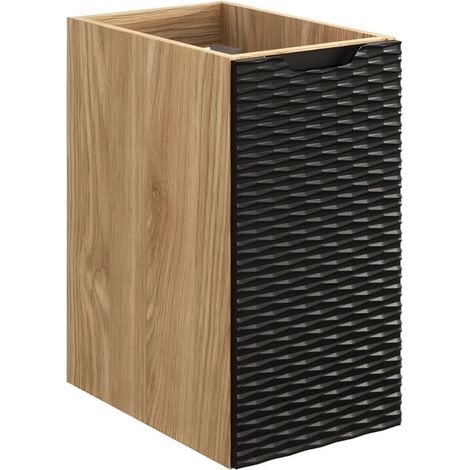 Möbelstück YOKA – 1 Tür – Helles Eichenholz und Schwarz – B30 × T46 × H57 cm – Zum Aufhängen