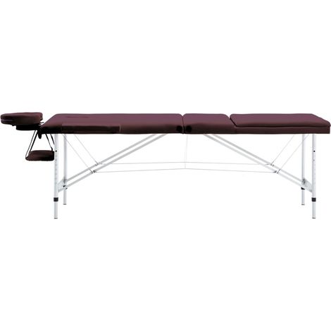 Table de massage pliable 3 zones Aluminium Violet vin (1/5)