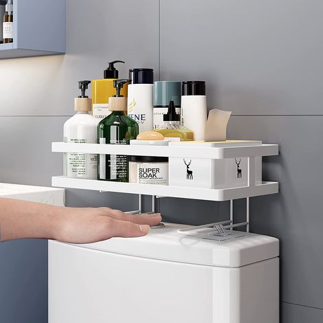 Badezimmer über Toilettenablageregal, Badezimmerablageregale, weißer Platzsparer (1/5)