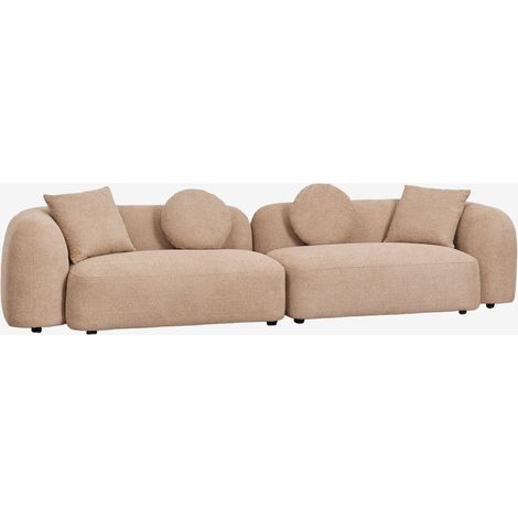 Sklum – Canapé modulaire 2 pièces en chenille Coco – Rembourrage mousse 36kg/m³ – Structure en contreplaqué et bois de pin – Dimensions 65x320x103cm (1/5)