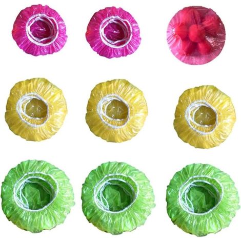 60 Pieces Elastic Food Covers, Reusable and Colorful Plastic Food Covers for Preserving Vegetables or Storing Food (1/4)