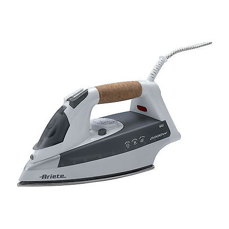 Ariete steam iron 6232 grey - ferro da stiro con piastra acciaio inox - manico in sughero - serbatoio 300 ml - 2200 watt - bianco e grigio - 00S623200AR0 (1/10)