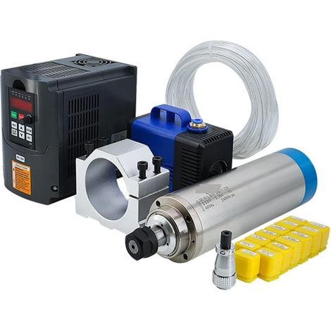 Kit de Moteur de Broche sans balais CNC Kit de Moteur à Broche refroidi par Eau 2,2 KW ER20 Broche refroidie à l'eau 2,2 KW de 80 mm (Color : 380, Size : Blauw) (1/5)