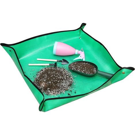 Tapis de jardin imperméable, protection plante, support de rempotage, natte de culture pliable pour succulentes et semis, couvre-sol étanche 50x50cm (1/5)