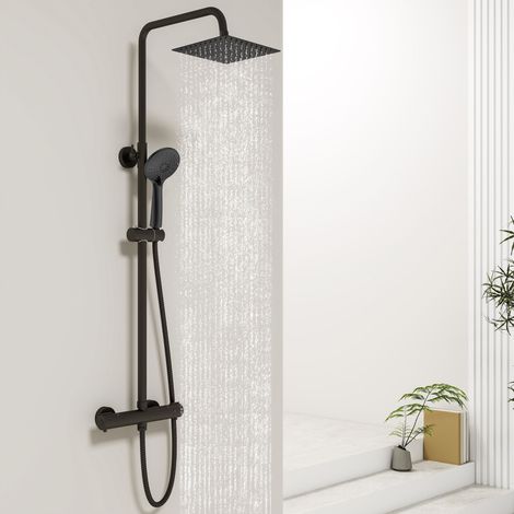 Biubiubath Square Thermostatic Mixer Shower With Rainfall Head Handset Bathroom (1/5)