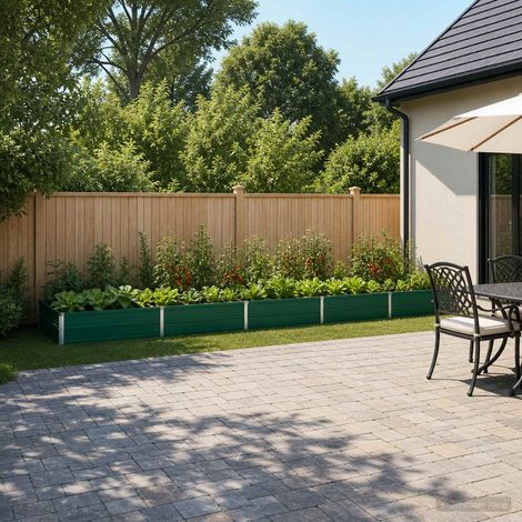 vidaXL Cama de Jardín Elevada Verde 400 x 80 x 24 cm (1/4)