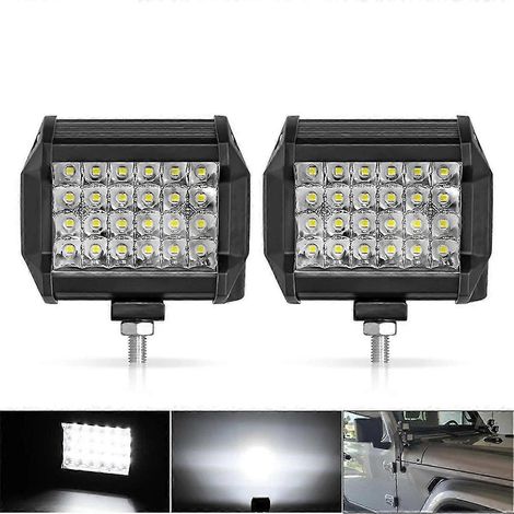 unidades de faros delanteros para coche de 12V/24V, barra de luz de trabajo de 72W, foco LED de 4 pulgadas, lámpara antiniebla para camión.