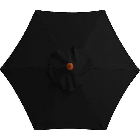 Parasol, parasol de terrasse, parasol d'extérieur, toile de rechange, 193 cm, noir (1/5)