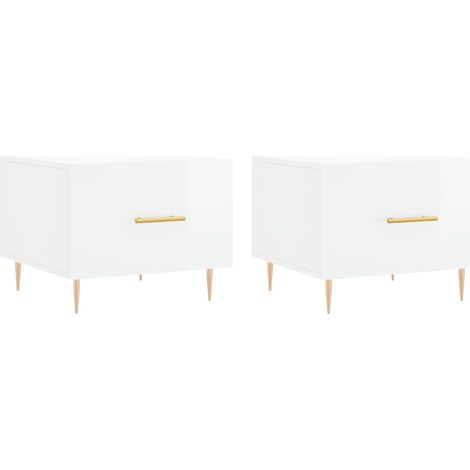 Maison Exclusive - Couchtische 2 Stk. Hochglanz-Weiß 50x50x40 cm