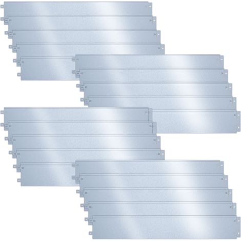 VOUNOT Galvanised Steel Lawn Edging, Metal Garden Edging Landscape Border, 100 x 18 cm, 20pcs