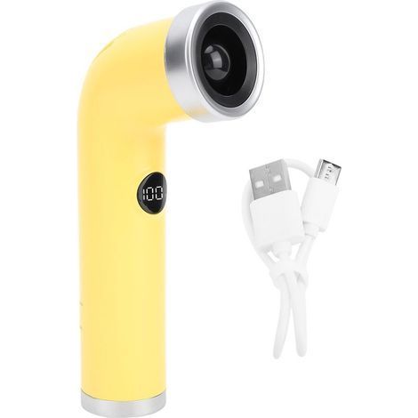 Tragbarer, klingenloser Ventilator, wiederaufladbar über USB-C, mit Digitalanzeige, kompakt und leicht, ideal für Reisen, Büro, Schlafzimmer oder Outdoor-Aktivitäten (gelb). (1/5)