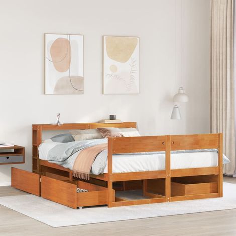 Maison Exclusive - Letto senza Materasso Marrone Cera 135x190 cm in Legno di Pino