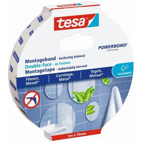 tesa TILES 77745-00000-00 Montageband tesa® Powerbond Weiß (L x B) 5 m x 19 mm 1 St. (1/5)