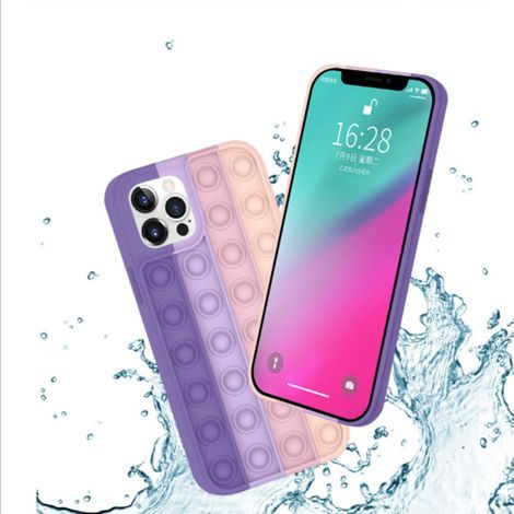 Étui de protection en silicone pour iPhone 11 avec application Push-Pop Bubble, étui de protection anti-stress, design créatif, matériau fin et léger, protection intégrale, découpes précises. (1/2)