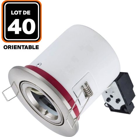 40 Supports Spot BBC Orientable INOX IP20 avec Douille GU10 (1/3)
