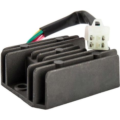 Régulateur-redresseur universel 4 fils à onde complète noir pour moto, quad et moto 12 V CC (1/5)