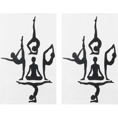 Jeffergarden Autocollant Mural de pose de Yoga, 2 ensembles, motif artistique, décoration murale pour salon, chambre à coucher, étude-DOU