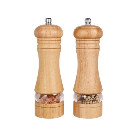 Ensemble de moulins à poivre, moulins à sel et à poivre en bois, ensemble de moulins à sel manuels rechargeables classiques, 15 cm