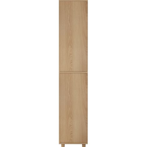 Mobile alto bagno in MDF effetto rovere con ante e ripiani aperti 32 x 30 x 169 cm (1/5)