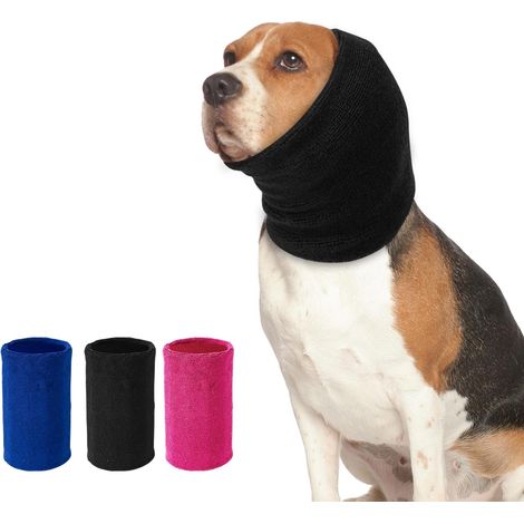 Bandeau Chien Oreille,Cache-Oreilles pour Chien,Soulager l'anxiété des Animaux,Anti Bruit,Apaiser Les Oreillettes pour Le Tonnerre,Foudre,Feux d'artifice,Bain(Noir, M) (1/5)