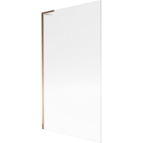 Mexen Next L paratia per vasca da bagno a 1 anta 100 x 150 cm, righe, oro rosa - 895-100-000-03-09-60 (1/5)