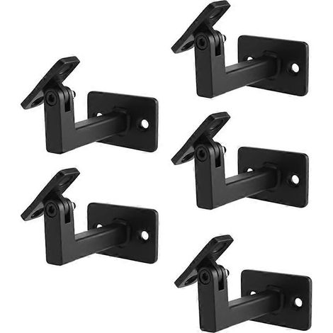 5 supports de main courante pivotants et réglables, noir mat, supports d'escalier modernes pour escaliers intérieurs et extérieurs - JBMEDIA (1/4)