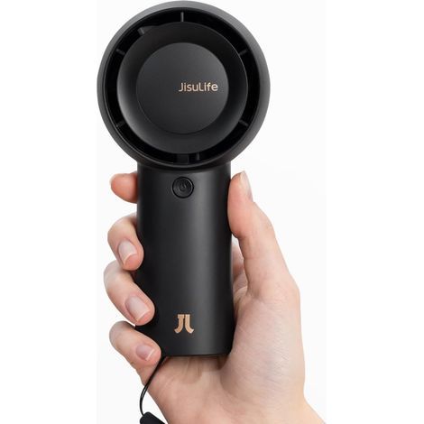 Portable Turbo Fan [18 Hours Max Cooling], 6000mAh USB Rechargeable, Small Pocket Fan with 5 Speeds for Travel/Outdoor/Home/Office - Black (1/5)