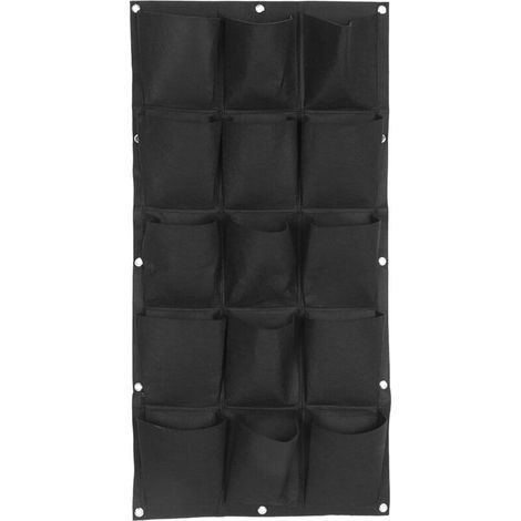 Borsa da coltivazione sospesa Crezuo in feltro nero con 15 tasche-Crezuo