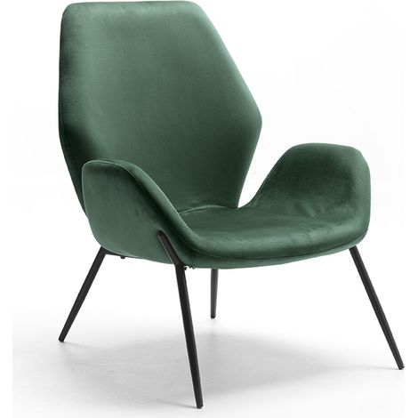 Poltrona da Salotto o da Camera Brandy 73x68x85 cm in Velluto Verde Scuro (1/5)