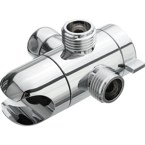 Deviatore per braccio doccia Fdit, deviatore per braccio doccia in ABS solido, valvola deviatrice a 3 vie, deviatore universale di ricambio per braccio doccia per bagno (1/5)