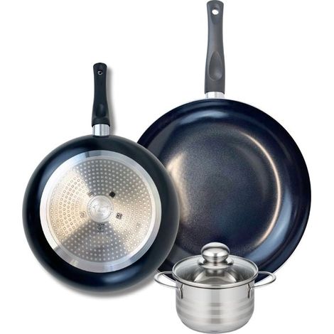 Ensemble de 2 Poêles de cuisson 24 et 28 cm et 1 faitout 12 cm Elo Prima Brillant (1/5)