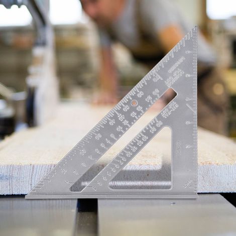 2 équerres de 18 cm en alliage d'aluminium, outil de mesure pour le travail du bois. (1/5)