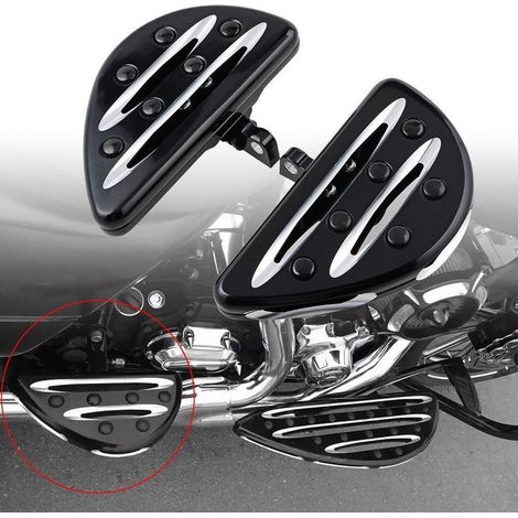 Accessoires moto Harley-Davidson Touring Big Glide Road King : repose-pieds et repose-pieds passager arrière modifiés CNC