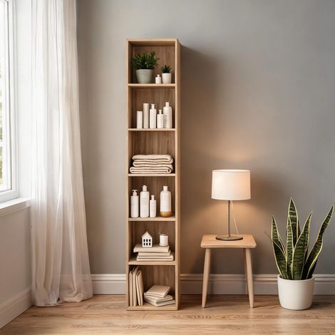 Étagère cubique haute en panneaux de particules et MDF finition (1/5)