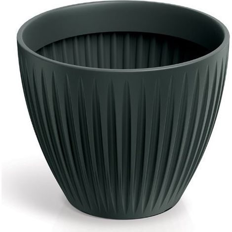 Pot de fleurs rond Latia anthracite avec insert TLRO40-466R (1/2)