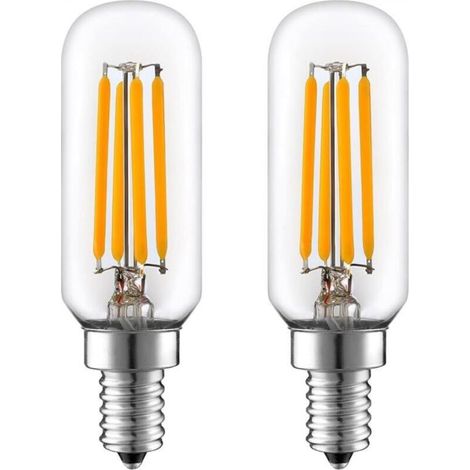 2 Pièces Ampoule LED E14 T25 ampoule tubulaire pour hotte aspirante, 4W = 40W, blanc chaud 2700K, pour réfrigérateur congélateur/micro-ondes/hotte 220V (1/4)