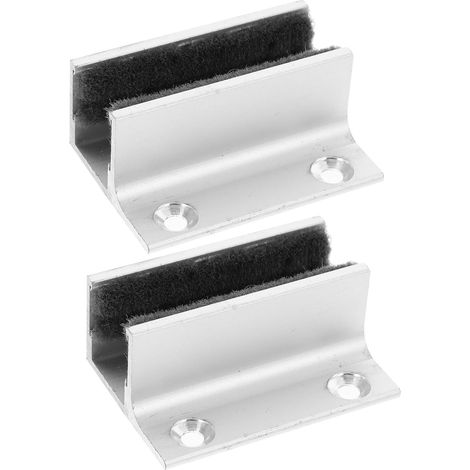 2 pièces guide de sol pour porte en verre, aluminium (1/5)