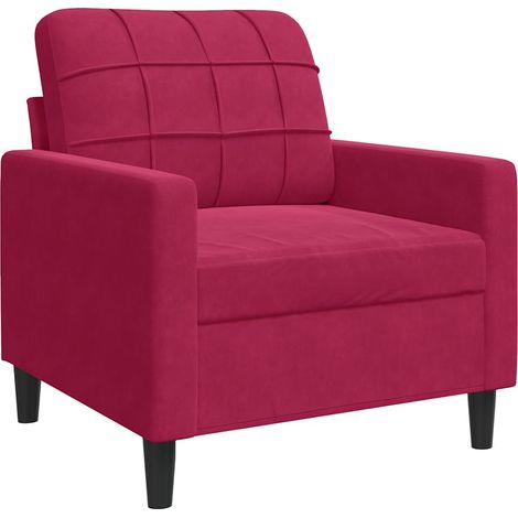 Fauteuil relax Fauteuil Rouge bordeaux 60 cm Velours (1/5)