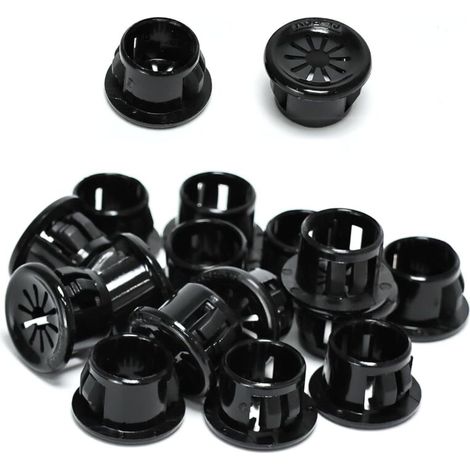 50 Kabelklemmen, 13 mm Durchmesser, runde Nylon-Kabelklemmen für Bürokabel, schwarz (1/5)