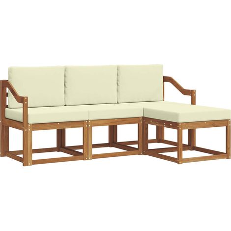 vidaXL Outdoor Sofa Set 4 pcs Natural and Cream (1/5)