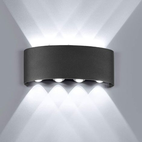 Applique Murale LED 8W, Lumière Blanc  6000K, Applique Murale étanche IP65, Décorative Lumière pour Chambre Couloir Salon Escalier Hôtel Bar（le noir） (1/5)