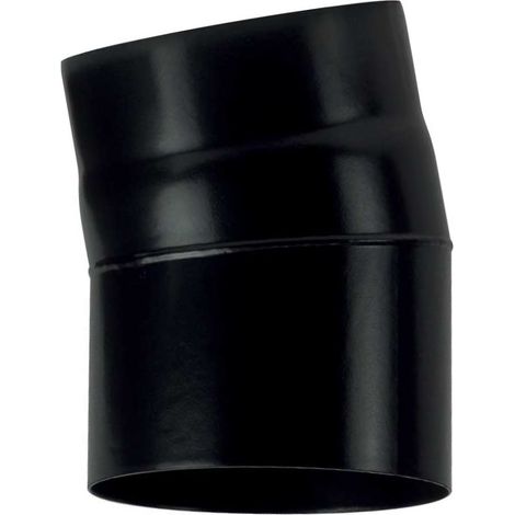 Curva 15 DN 150 smaltato verniciato 600 gradi per stufa a legna tubo nero acciaio CE Made in Italy