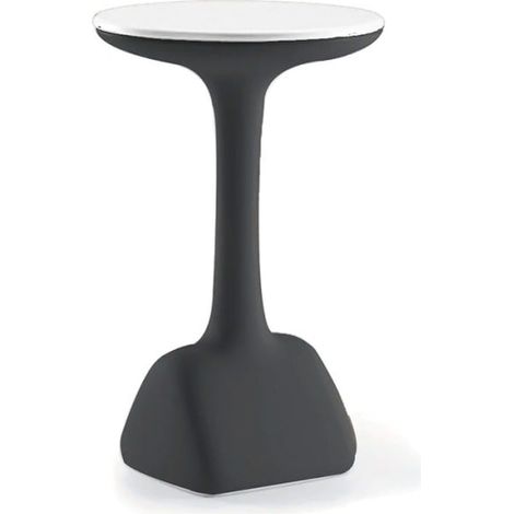 Tavolino alto rotondo per sgabelli 99cm polietilene design Armillaria T1 - Nero