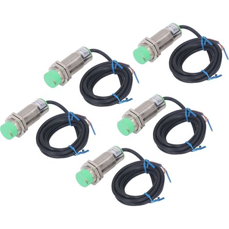 Lot de 5 capteurs de proximité inductifs LJ24A3 10 J EZ M24 x 1,5 à 2 fils, détecteur d'approche NO pour machines-outils 90-250 V CA (1/5)